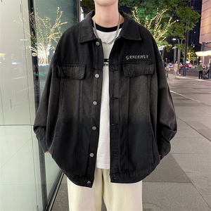 A859-P64 2024秋季牛仔外套男士美式复古水洗宽松休闲翻领夹图片