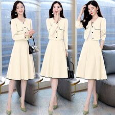 2023秋季时尚简约大方气质优雅显瘦修身百搭潮流两件套，女装套装/套裙，罗腾