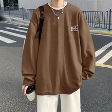 抖音供货、秋季现货舒适棉宽松重磅长袖T恤D223A-CT2322-特P28，男装T恤，电商019-1
