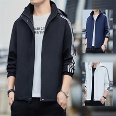 模特春季潮流休闲男装连帽上衣2023新款运动夹克风衣男1256-P35，男装夹克，星座1905A（原电商B343）