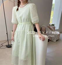 夏季盐缩连衣裙，女装连衣裙，6·9衣社