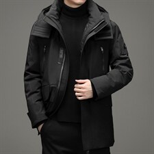 90%鹅绒男士连帽可卸中长款休闲羽绒服冬季新款外套ZG2903-P410，男装羽绒服，电商B212（原钱塘6029）