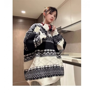 马海毛镂空针织衫女2025秋装新款薄款毛衣宽松绿色上衣SWY32图片