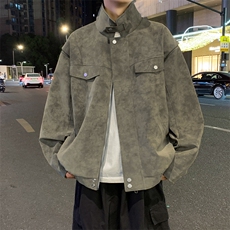 夜景绒感皮衣防水翻领扎染皮夹克男士休闲外套A406JK2559P95，男装夹克，星座309（原A406）
