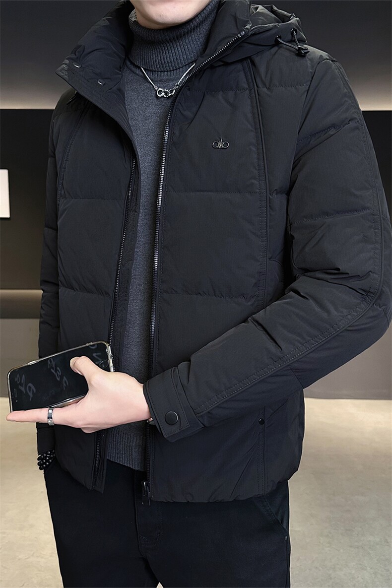 标50绒店主风新款男士连帽可拆卸羽绒服短款外套B338-808-P185,男装羽绒服,电商B338