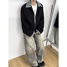 高级感夹克男女春秋季潮牌宽松痞帅翻领小香风外套JK0622-P72，男装夹克，星座308B-1