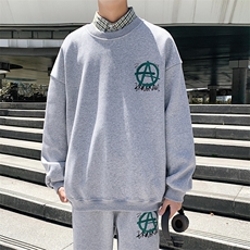 1秋季港风大码M-5XL宽松流行情侣青春套头卫衣套装7266P70控98，男装休闲套装，星座226-2