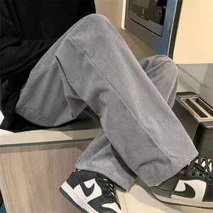 美式复古高街运动ins潮牌灯芯绒阔腿裤春秋休闲长裤男裤LK002-P36图片