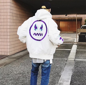  韩版重工刺绣加厚情侣连帽棉服 宽松男女夹棉棒球服外套Y03图片