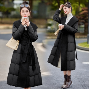 【bao款现货】2024新款冬装新中式盘扣拼接双面羊绒羽绒服白鸭绒图片
