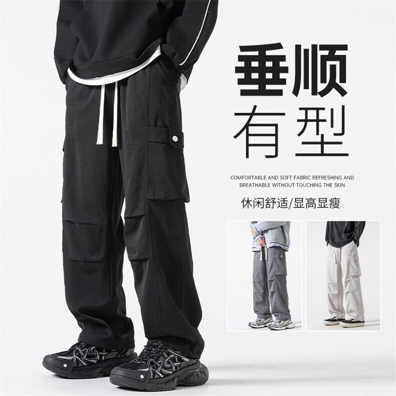 春季新款工装裤男款美式潮牌直筒阔腿裤子宽松休闲长裤K515-P48图片
