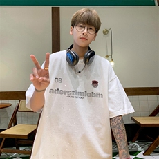 量大优供抖音视频支持得物配合二开美式满天星亮片短袖T恤MTX604，男装T恤，电商A486-1