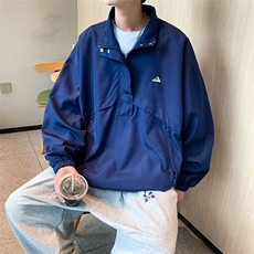 美式半拉链冲锋衣外套男女秋季情侣款防泼水中性风户外夹克上衣潮，男装卫衣，星座716-2