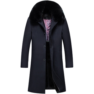 8016/休闲商务羊毛大衣爸爸长款加绒加厚呢大衣老人中长款外套,男装毛呢大衣,星座1216（原钱塘722）