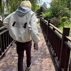 现货美式高街棒球服外套女春秋季毛呢飞行员字母刺绣夹克上衣，男装夹克，星座218-1（原230）