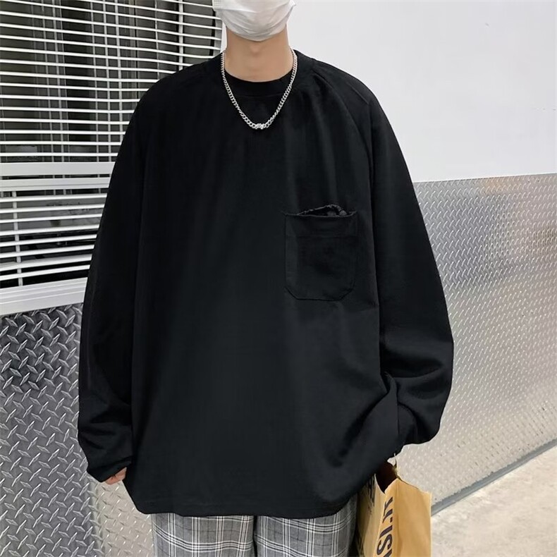 秋季新款男士圆领打底衫长袖t恤韩版潮流宽松卫衣百搭T140-P25图片