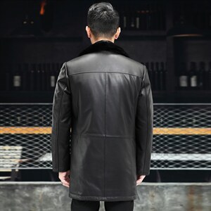 J2111新款海宁男式绵羊皮皮衣男水貂拼貂内胆皮克服P1780，男装皮衣，电商B360