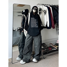抖音得物供货提供视频秋冬重磅美式宽松织带连帽卫衣0427，男装卫衣，电商A486
