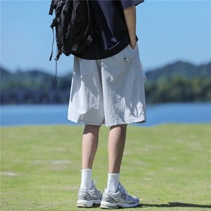 休闲短裤男士港风潮流文艺帅百搭夏季2024新款ins五分裤K5463-P26图片