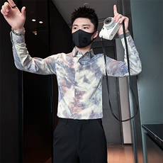 店主风英伦衬衫男印花提花社会小伙高档面料301C-CS10-特P60控89，男装衬衫，星座301C（原B323）