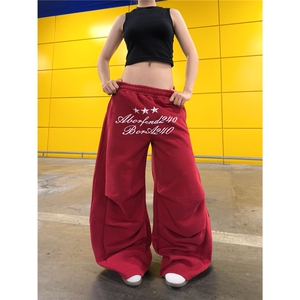 BeOurRule 美式复古慵懒阔腿休闲裤辣妹百搭垂感褶皱弯刀卫裤男女图片