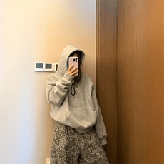 抖音得物二开26春装美式高街短款廓形连帽卫衣男女外套LM01，女装短外套，电商A486
