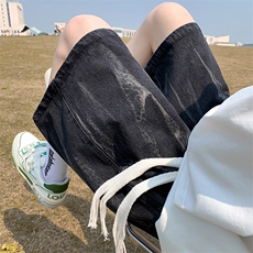 港风牛仔短裤夏季韩版五分裤男潮流百搭休闲裤子XD22933特批32，男装休闲裤，电商A042