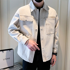 2025新款春季牛仔外套男潮牌工装水洗夹克上衣A313-2668-P110，男装工装外套，电商A313-1