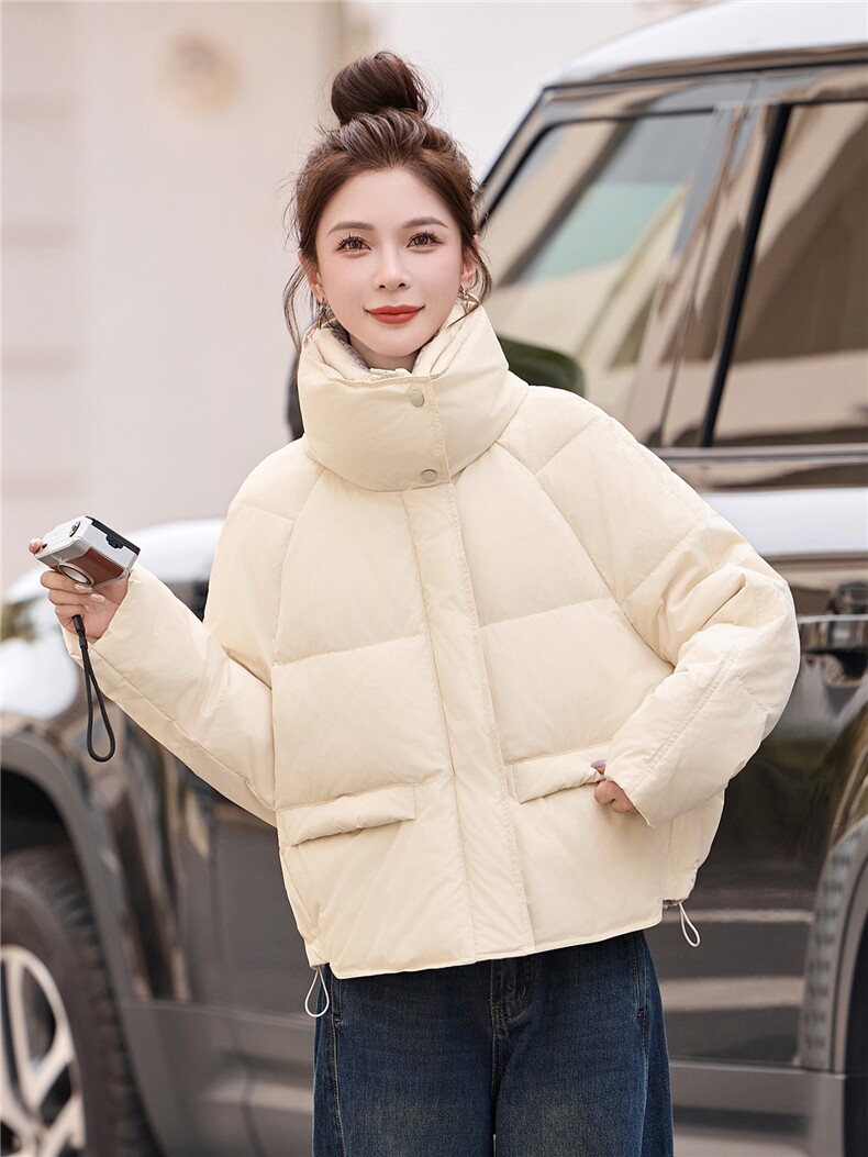 时尚短款羽绒服女2025冬季新款高级感立领保暖90白鸭绒外套,女装羽绒服,姿衣坊