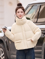 时尚短款羽绒服女2025冬季新款高级感立领保暖90白鸭绒外套，女装羽绒服，姿衣坊