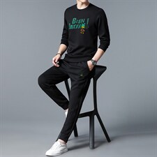 S3051-2钱塘2020-2中青年男士秋季薄款时尚休闲帅气长袖套装P137，男装休闲套装，钱塘207-2