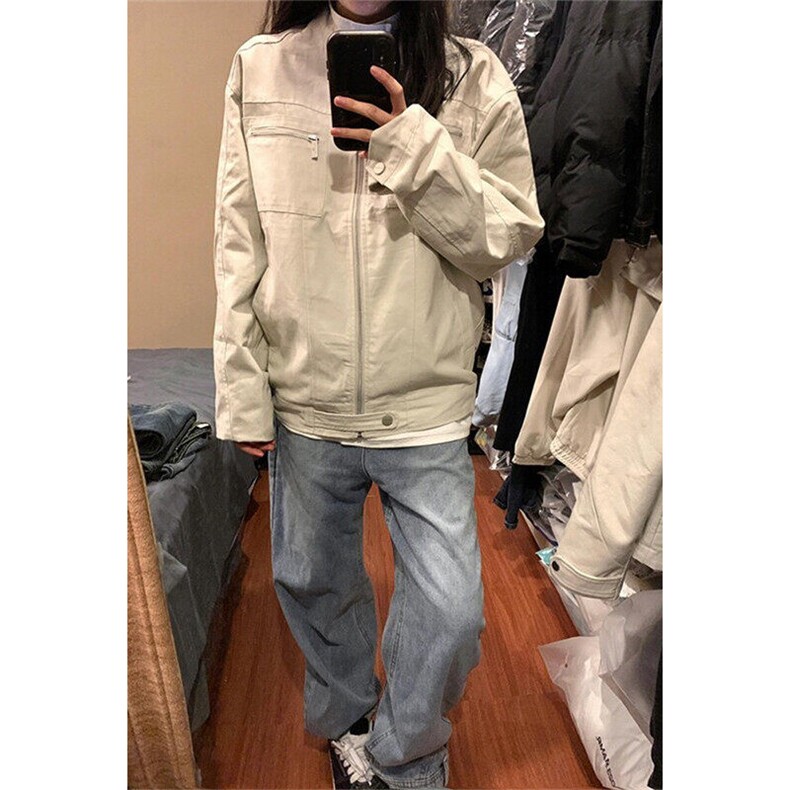 复古立领夹克外套女春秋2025年宽松设计感男女同款上衣潮JW6502,男装夹克,星座1116A（原606A-3）