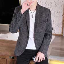 秋季男士休闲小西装青少年韩版修身英伦格子西服单西P70，男装西服，星座217-4