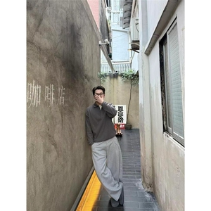 重磅解构设计感阔腿弯刀卫裤男女潮牌宽松休闲运动长裤子CA775图片