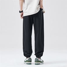 美式复古阔腿裤男女款夏季宽松斜插口袋设计感束脚裤DY5022-P65，男装休闲裤，电商A178-1