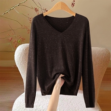 法式花纱针织打底衫女2025新精纺细毛圆领长袖内搭保暖miu系毛衣，女装针织衫/毛衣，众美斯特