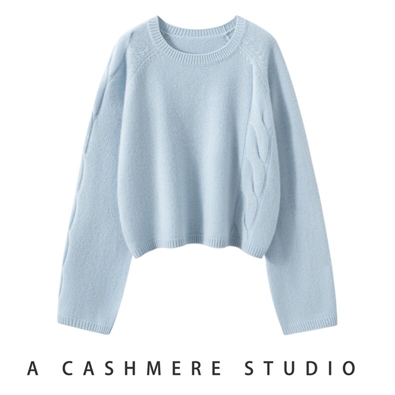 2025百搭时尚不对称麻花羊绒衫,女装羊绒衫,肤容雪羊绒