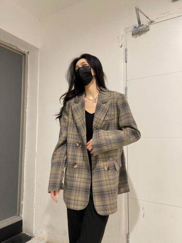 春季新款格子西装，女装西装，XIMO 熙茉