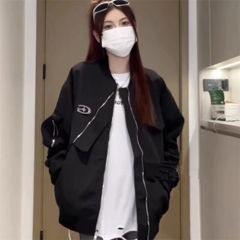 美式复古不规则拼接工装外套男春秋季宽松休闲高级感飞行员夹克，男装夹克，星座506A