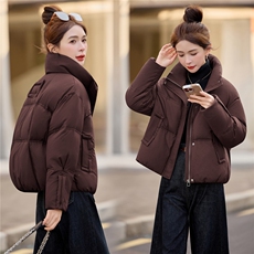 时尚烫钻立领白鸭绒羽绒服女2025冬新款加厚保暖，女装羽绒服，余墨