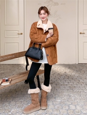 秋冬款新品-双面穿韩版皮毛一体外套ZB187-112-P195-K258，女装皮草，浙宝187