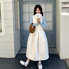 两色棉背心单裙+内搭一整套2个SKU2C167-896-P215-K298，女装棉衣/棉服，2C167