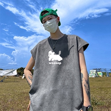 量大优供视频得物直播品230克夏季麂皮绒背心无袖T恤BJ266，男装背心/马甲，电商A486