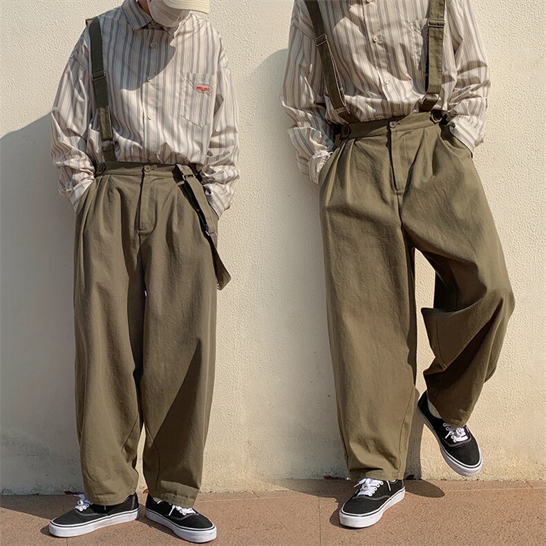 2024春美式休闲复古男女背带裤k7195p85，男装休闲裤，电商A138B