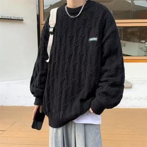 美式圆领毛衣男慵懒风休闲针织衫 M9980 P42图片
