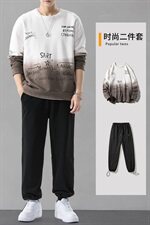 渐变卫衣男潮流两件套秋季2021新款青少年时尚休闲套装DF156TP90，男装卫衣，电商A102