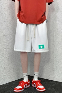 HD74264-P22 华夫格短裤男大码宽松五分裤男直筒中裤图片