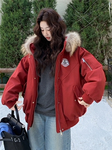 狐狸毛羽绒服女欧洲站2025冬新款加厚面包服潮服保暖派克服图片