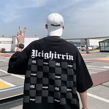 发泡印花圆领半袖短袖男夏季新款港风休闲百搭宽松t恤T994-P28图片