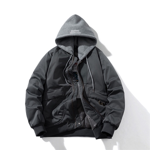 现货 三色带帽可拆卸秋冬飞行服棉服情侣装夹克潮牌炸街外套图片
